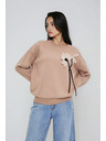 Moodo Pullover mit Blume beige Moodo