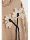 Moodo Pullover mit Blume beige Moodo