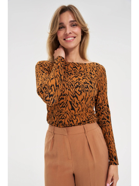 Moodo Top mit Muster in Braun Moodo