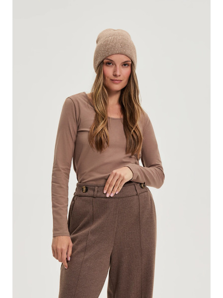 Moodo Baumwoll-T-Shirt in Hellbraun Moodo