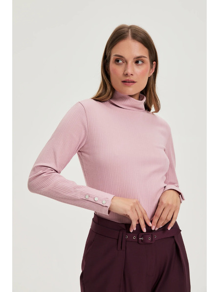 Moodo Baumwoll-Rollkragenpullover in Rosa Moodo