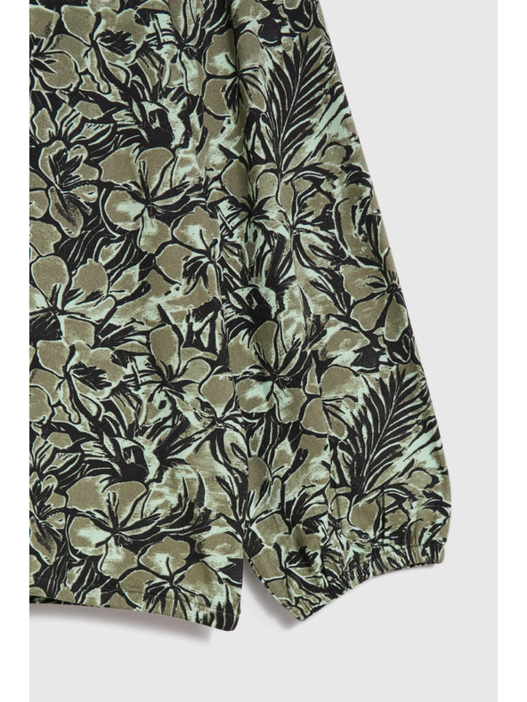 Moodo Olive Grüne Blumenbluse Moodo