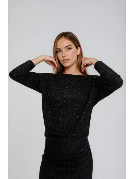 Moodo Glänzendes Top in Schwarz Moodo