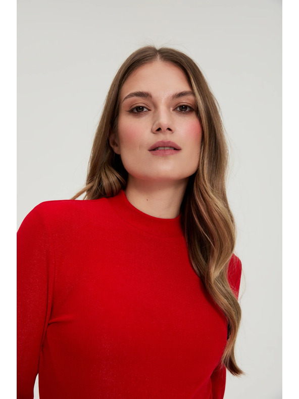 Moodo Rote Bluse mit Ziehärmeln Moodo