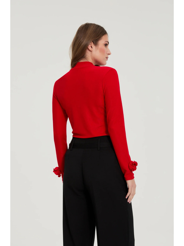 Moodo Rote Bluse mit Ziehärmeln Moodo