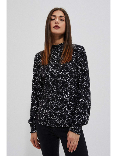 Moodo Schwarze Bluse mit langen Ärmeln Moodo