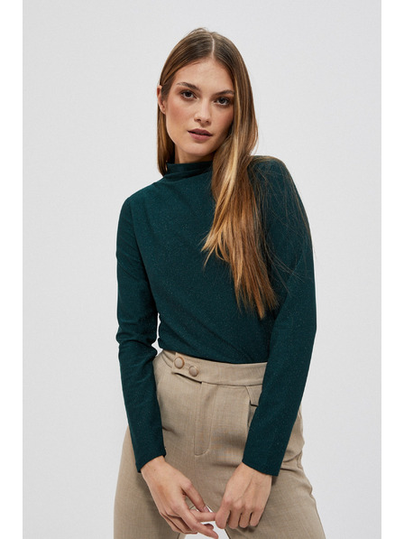 Moodo Bluse mit Metallfaden in Smaragdgrün Moodo