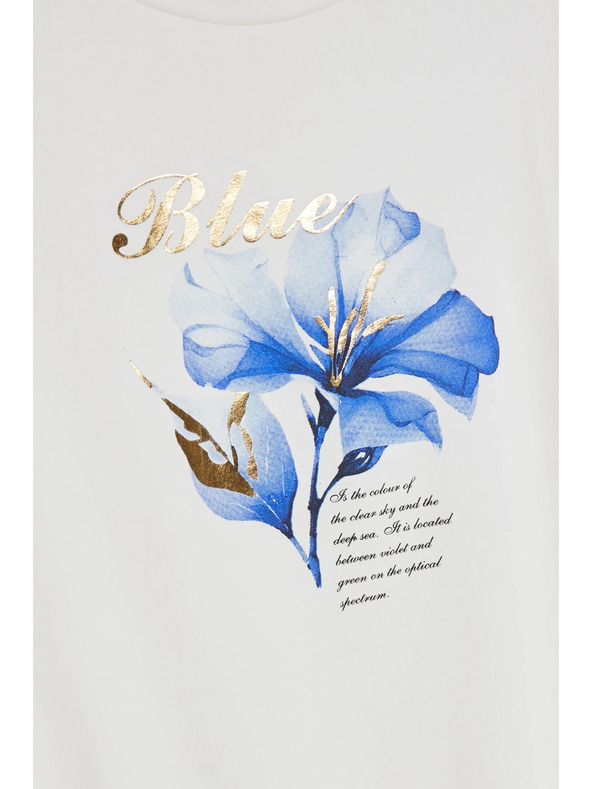 Moodo Bluse mit Print und Bindung weiß Moodo