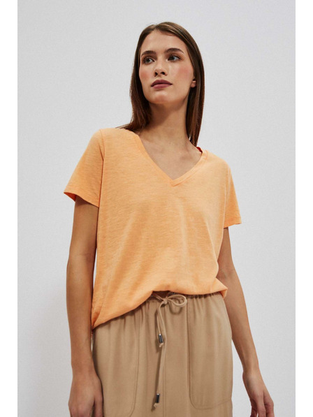 Moodo Baumwollbluse mit V-Ausschnitt Moodo