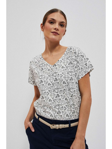 Moodo T-Shirt mit dekorativem Rückenteil perlmutt Moodo