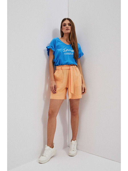 Moodo Bluse mit Schriftzug und Volantärmel Moodo