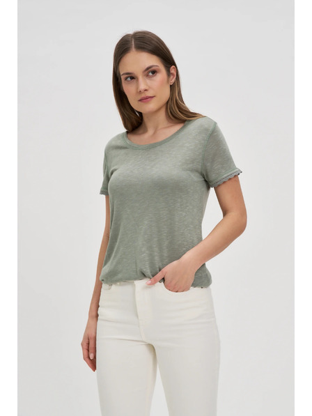 Moodo Olive Short Sleeve Blouse Moodo