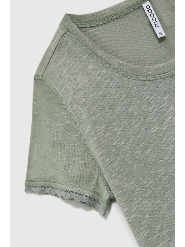 Moodo Kurzarmbluse olivgrün Moodo