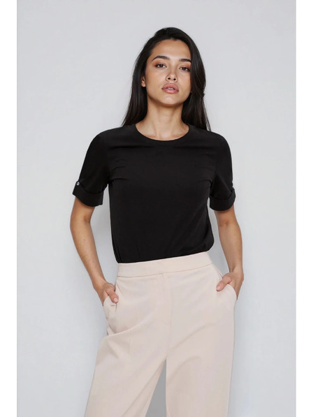 Moodo Baumwoll-T-Shirt in Schwarz Moodo