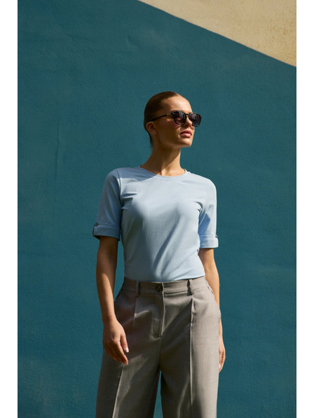 Moodo Baumwoll-T-Shirt hellblau Moodo