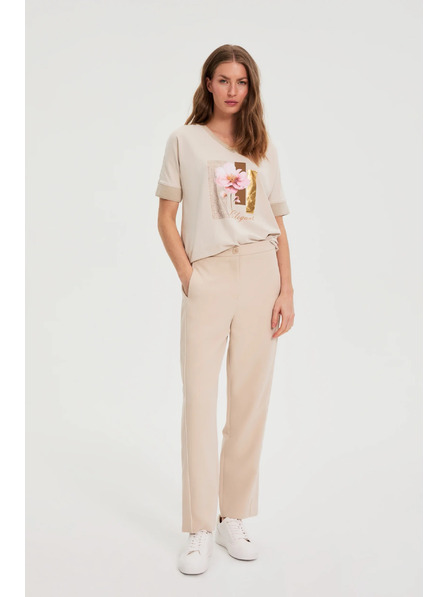 Moodo Bluse mit Druck beige Moodo