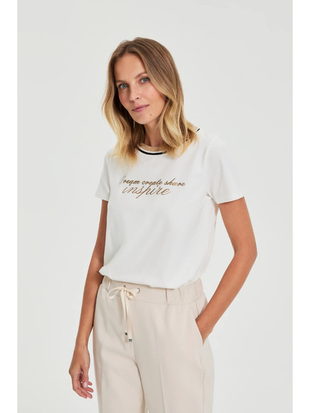 Moodo White Blouse with Print by Moodo