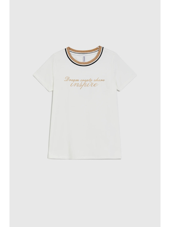 Moodo Bluse mit Schriftzug weiß Moodo