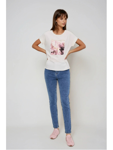 Moodo T-Shirt mit Druck ecru Moodo