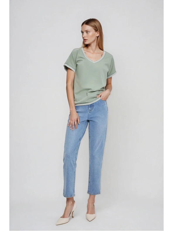 Moodo Baumwoll-Bluse oliv Moodo