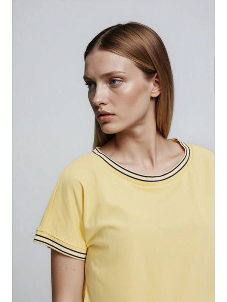 Moodo Yellow Blouse with Decorative Trimming by Moodo