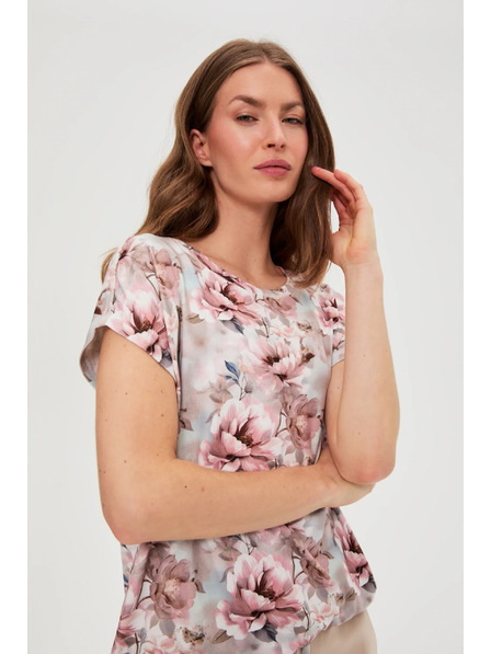 Moodo Pink Floral Blouse Moodo