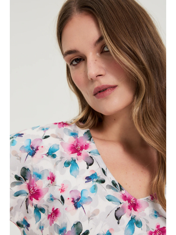 Moodo Bluse mit V-Ausschnitt weiß Moodo