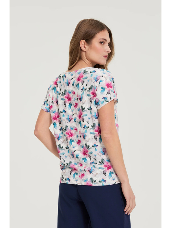 Moodo Bluse mit V-Ausschnitt weiß Moodo