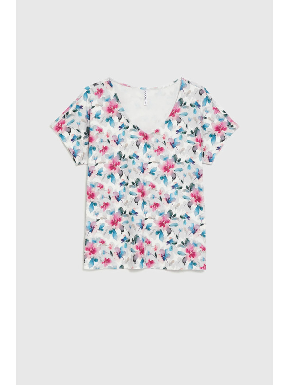 Moodo Bluse mit V-Ausschnitt weiß Moodo