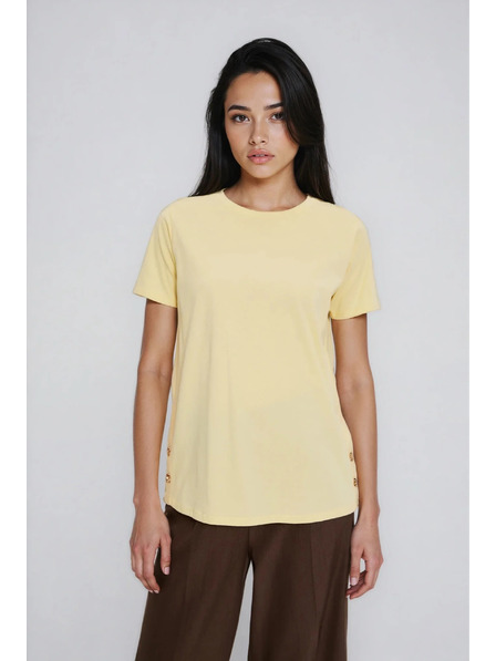 Moodo Yellow Blouse with Decorative Buttons Moodo