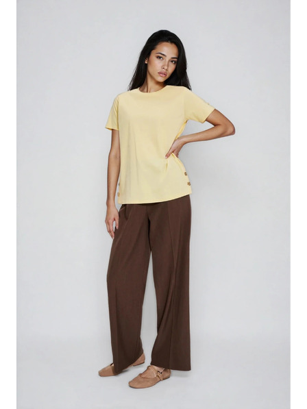 Moodo Yellow Blouse with Decorative Buttons Moodo