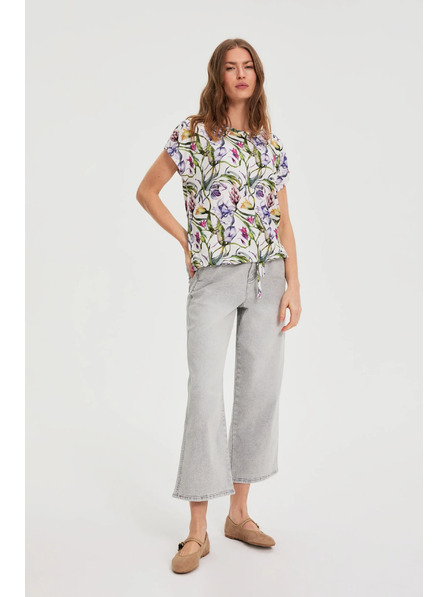 Moodo Weiße Bluse mit Blumenmuster Moodo