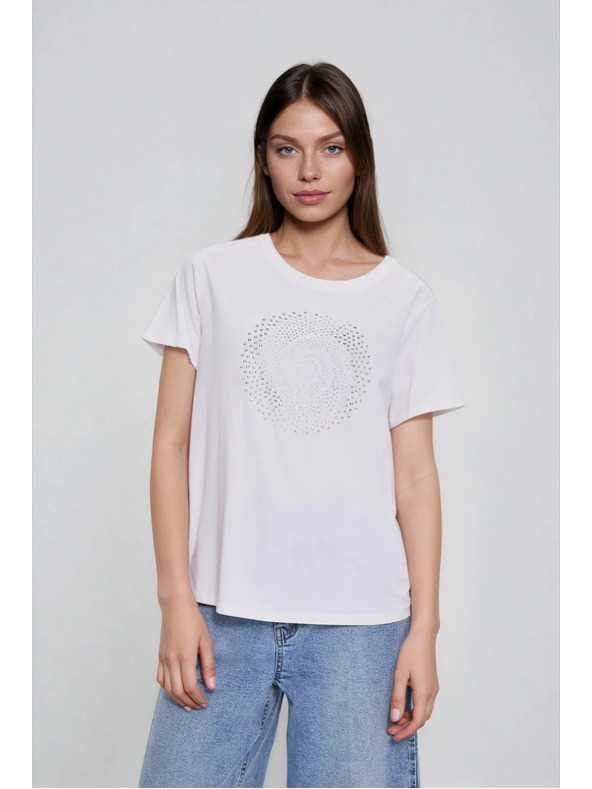 Moodo Weiße Bluse mit Taschen Moodo