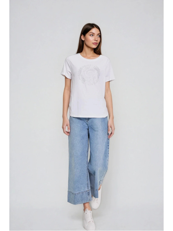 Moodo Weiße Bluse mit Taschen Moodo