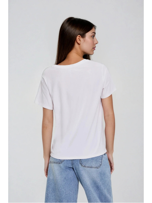 Moodo Weiße Bluse mit Taschen Moodo