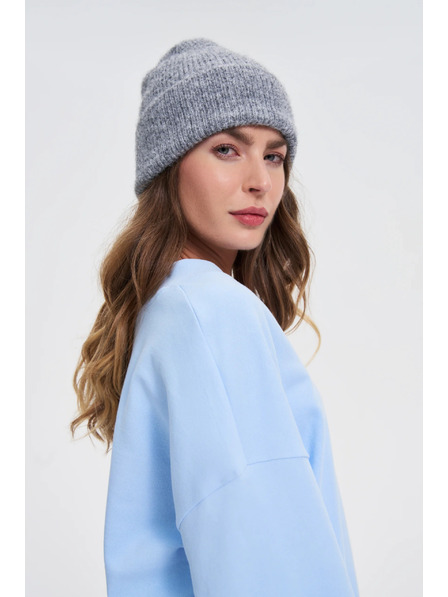 Moodo Mütze mit Wollanteil grau Moodo