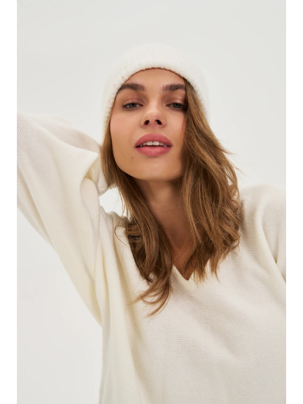 Moodo Warme Mütze weiß Moodo