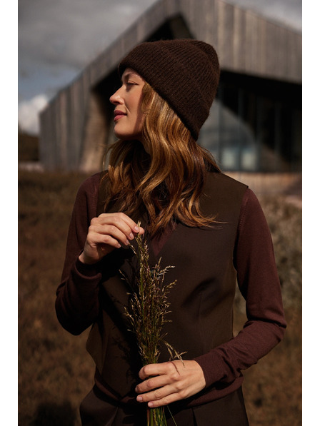 Moodo Mütze mit Wollanteil braun Moodo