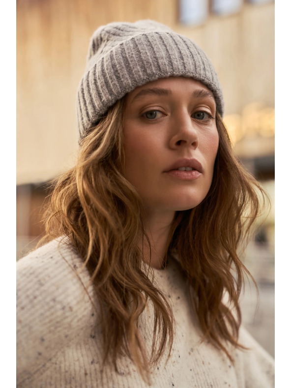 Moodo Hellgraue Wollmütze Moodo