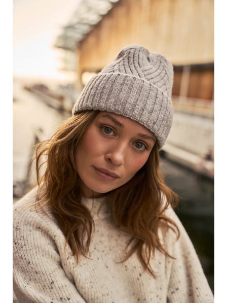 Moodo Hellgraue Wollmütze Moodo