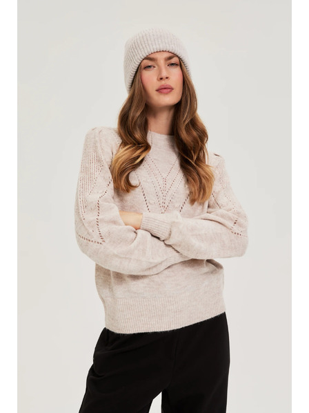 Moodo Beige Mütze mit Pailletten Moodo