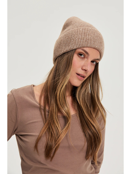 Moodo Beige Mütze mit Pailletten Moodo