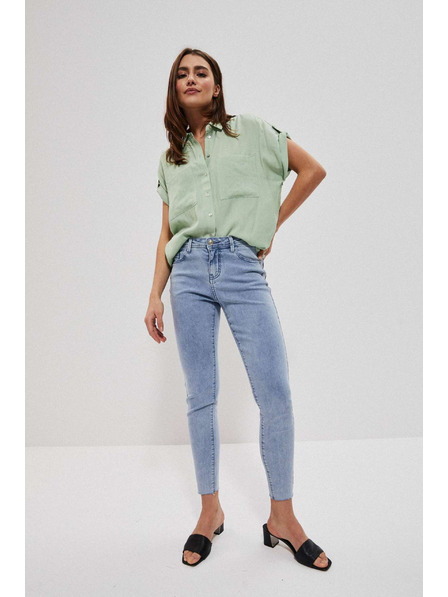 Moodo Hellblaue Jeans mit mittlerem Bund und Taschen Moodo