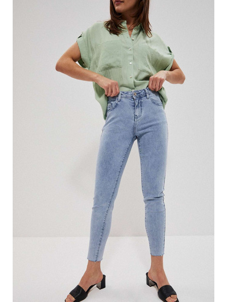 Moodo Hellblaue Jeans mit mittlerem Bund und Taschen Moodo