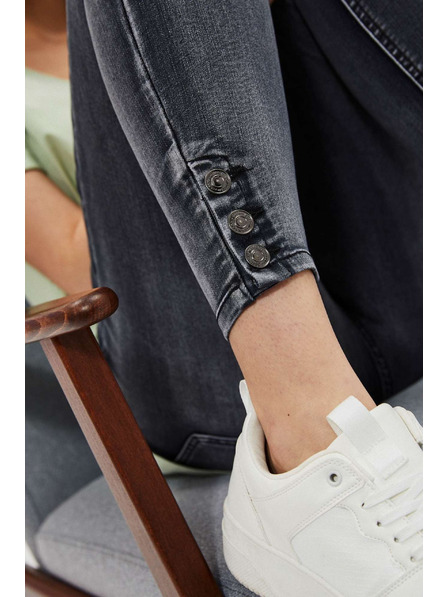 Moodo Skinny-Jeans mit mittlerem Bund und Destroyed-Effekt in Grau Moodo