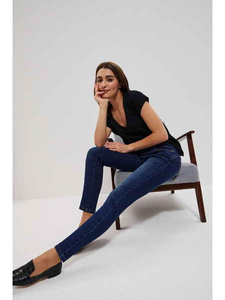 Moodo Dunkelblaue Push-up-Jeans mit mittlerem Bund Moodo