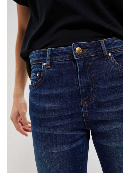 Moodo Dunkelblaue Push-up-Jeans mit mittlerem Bund Moodo