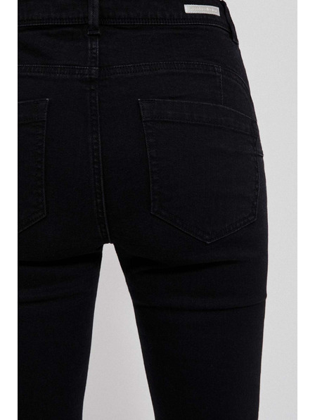 Moodo Enge schwarze Jeans mit Knopf und Reißverschluss Moodo