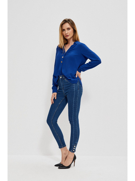 Moodo Enge Jeans mit dekorativen Knöpfen Moodo