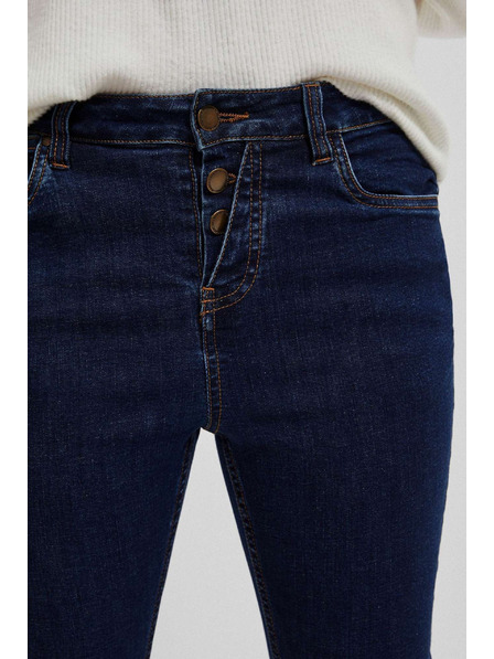 Moodo Dunkelblau geknöpfte Push-up Jeans Moodo
